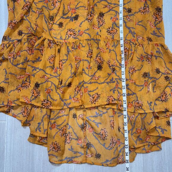 Free people size small oversized tunic top/blouse sheer Bohemian hippie summer - Picture 5 of 6